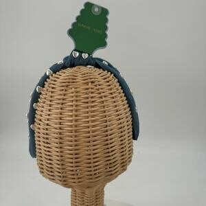 NWT Sunday state denim white heart headband